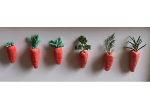 Small handmade gum paste carrot toppers
