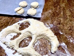 Scones - cut rounds using a cookie cutter