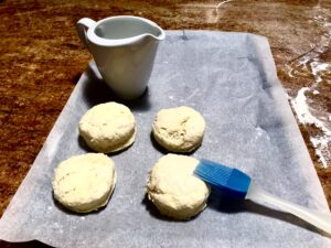 Brush scones with milk