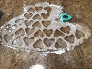Syrupkuchen - cut shapes using cookie cutter