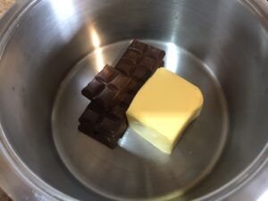 Brownies - Melt the Butter and Chocolate on low heat.