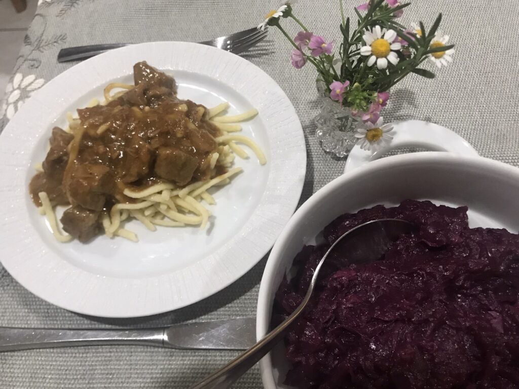 German Beef Goulash with Spätzle