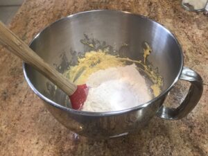 Apple and Cinnamon Swirl - add flour and baking powder