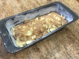 Apple & Cinnamon Swirl - layer batter, apple and cinnamon and sugar