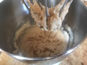 Zimtsterne - Add vanilla sugar, Bittermandel, cinnamon and half the ground almonds.