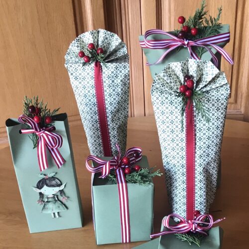 DIY Bottle Gift Wrapping Wrapped christmas presents