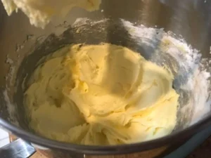 Butter and icing beaten until soft and creamy in a mixing bowl