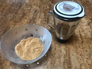 Crushed biscuits prepared for Peppermint Crisp pudding base