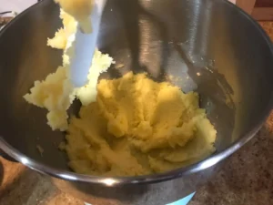 Creamed butter and sugar for old fashioned banana bread