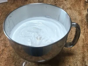 Egg whites whipped with sugar