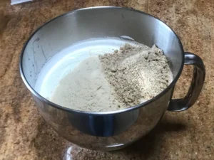 Almonds and pecans, added to Pfefferkuchen batter