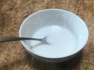 Thin water icing prepared for Pfefferkuchen
