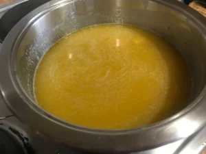 Butter oil and sugar ready for buttermilk bran rusks