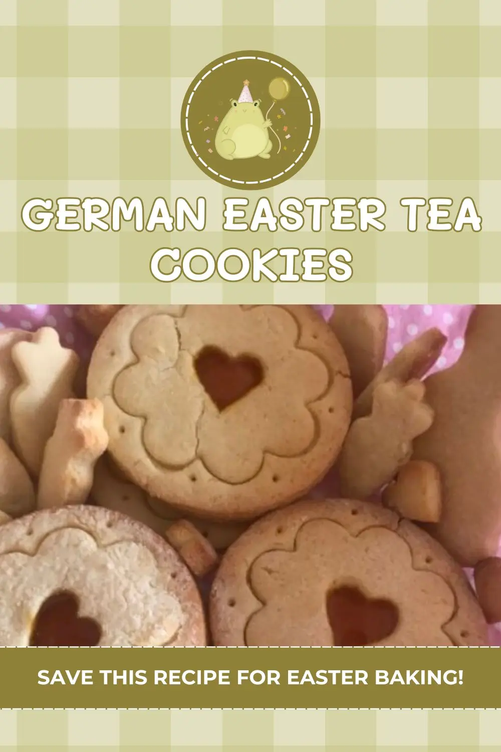 German tea biscuits with heart cut-out centres, lightly golden and stacked together