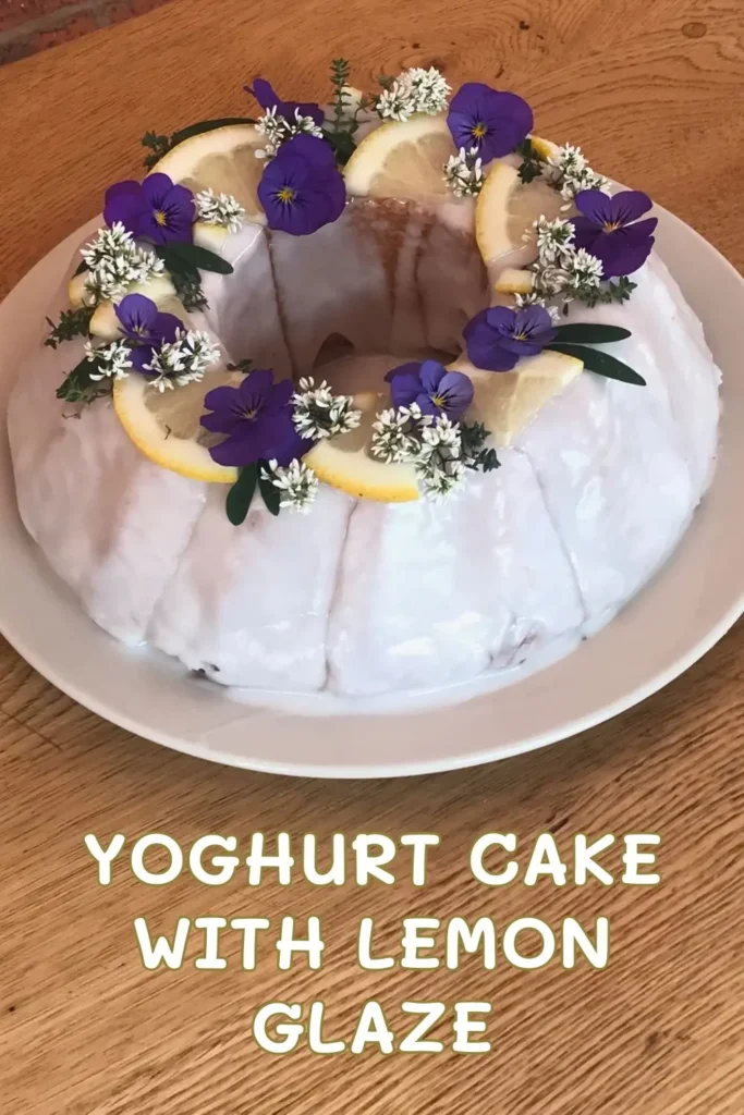 Yoghurt cake with lemon glaze