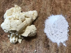 Cookie dough mixture with flour and baking powder
