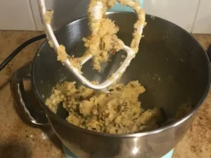 Pecan Balls dough with chopped pecans